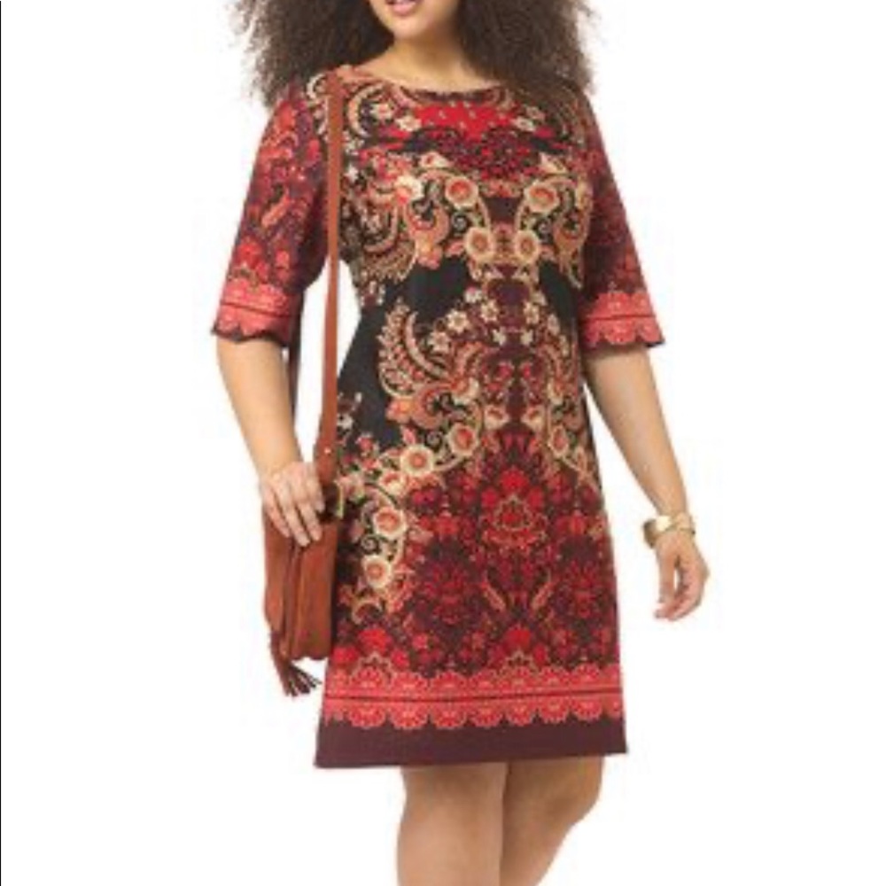 Julian Taylor Scuba Shift Dress Rosewood